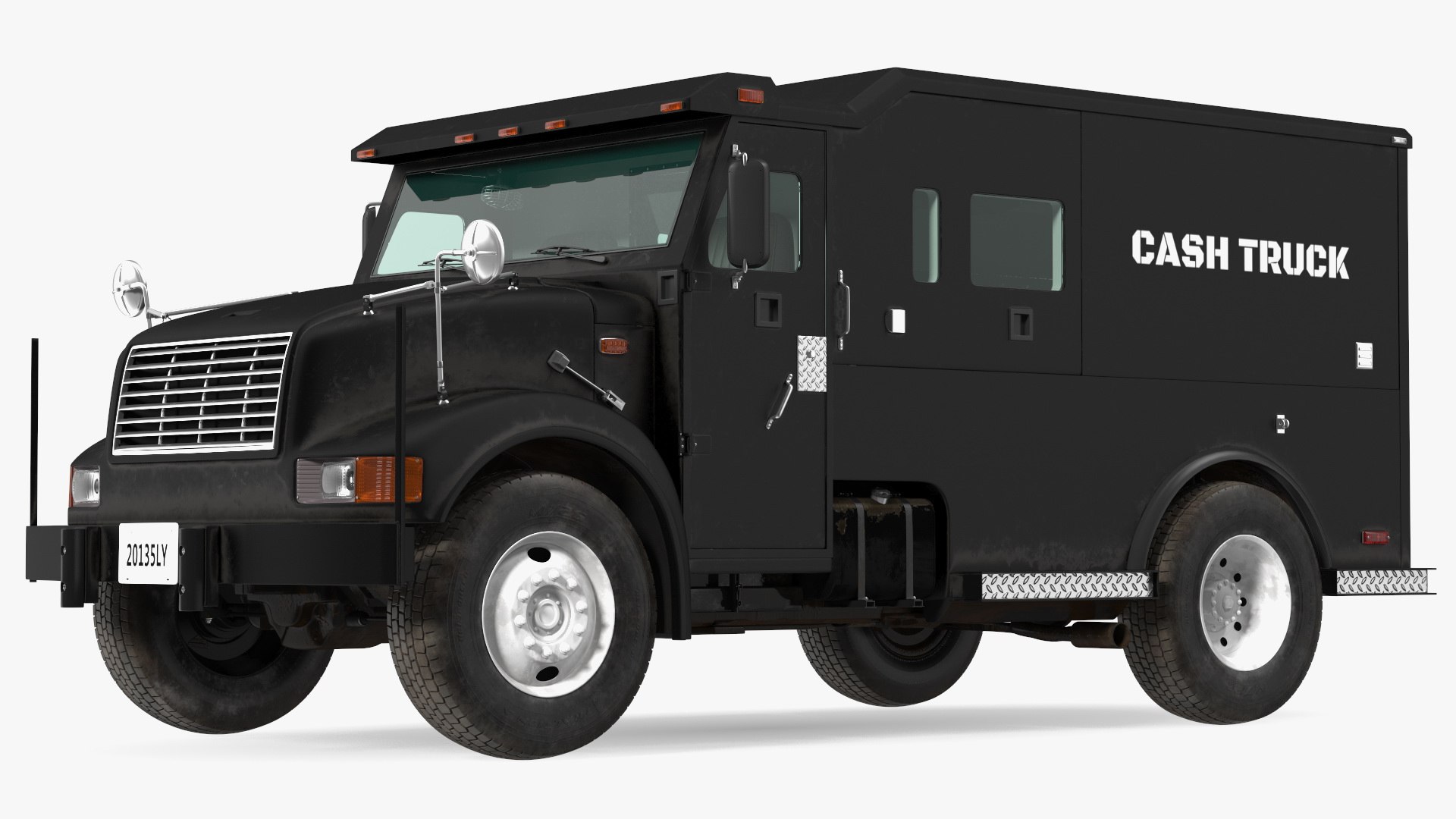 Armored bank security vehicle