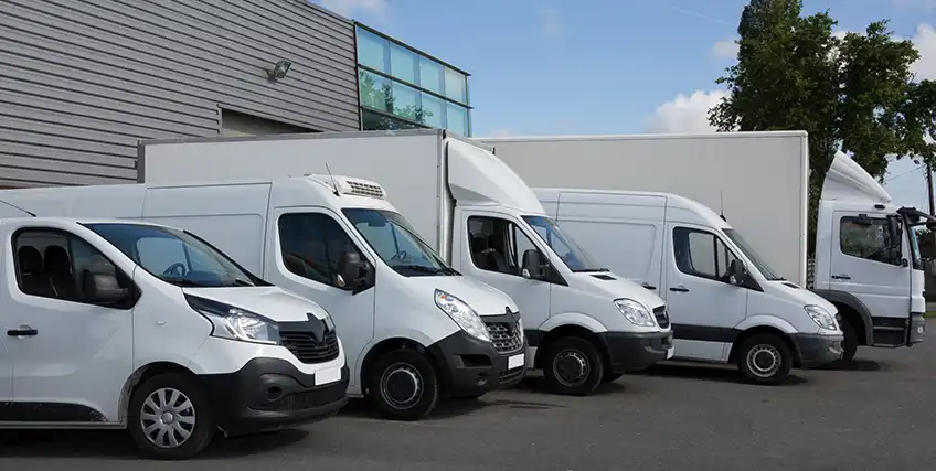 Delivery van with packages